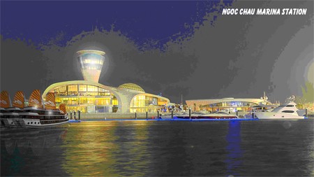 Nhà ga trung tâm Bến Cảng du lịch Ngọc Châu khi hoàn thành sẽ là điểm nhấn cho Tuần Châu